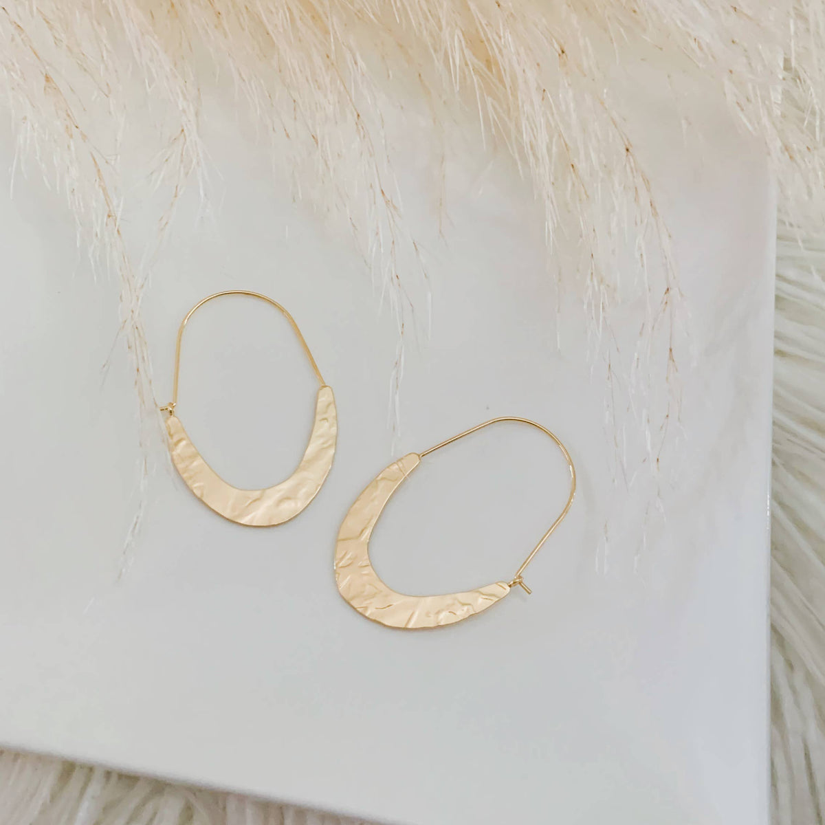 Oh So Lovely - Ivy Textured Hoops - Silver