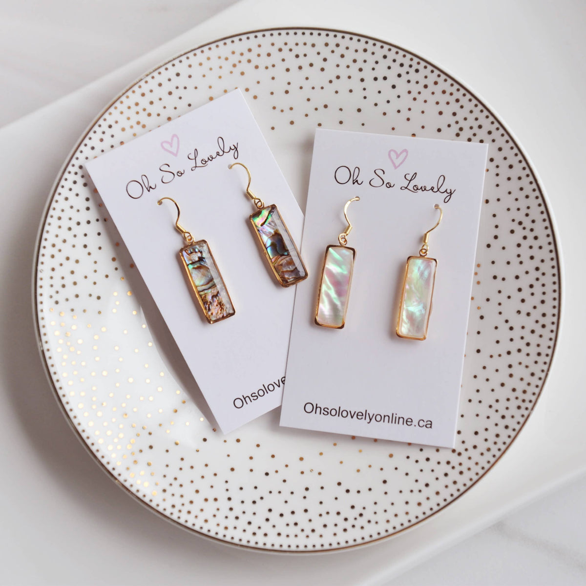 Oh So Lovely - MABEL, Abalone Earrings