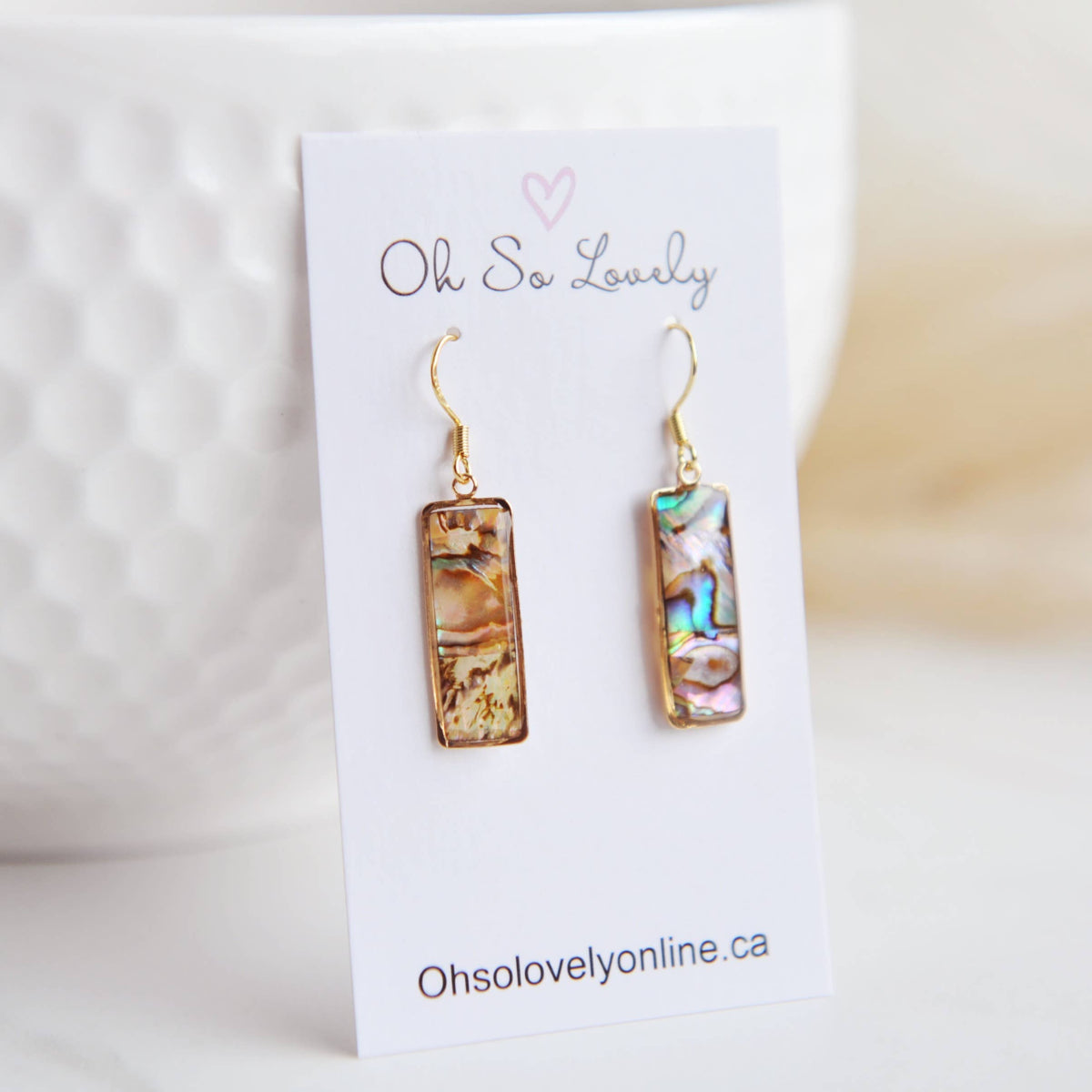 Oh So Lovely - MABEL, Abalone Earrings