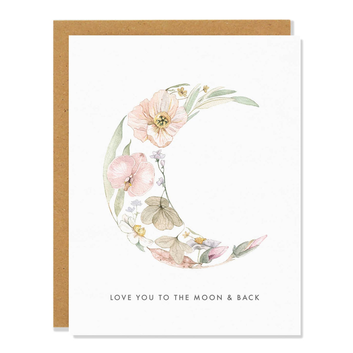 Sarah Voyer Paper - Moon & Back - Love Greeting Card