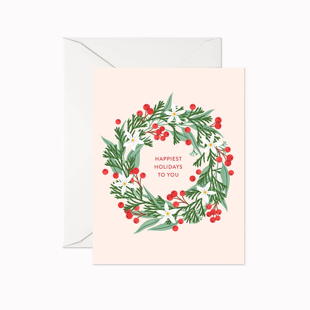 Linden Paper Co. - Happiest Holidays To You | Holiday Greeting Card - Single Card