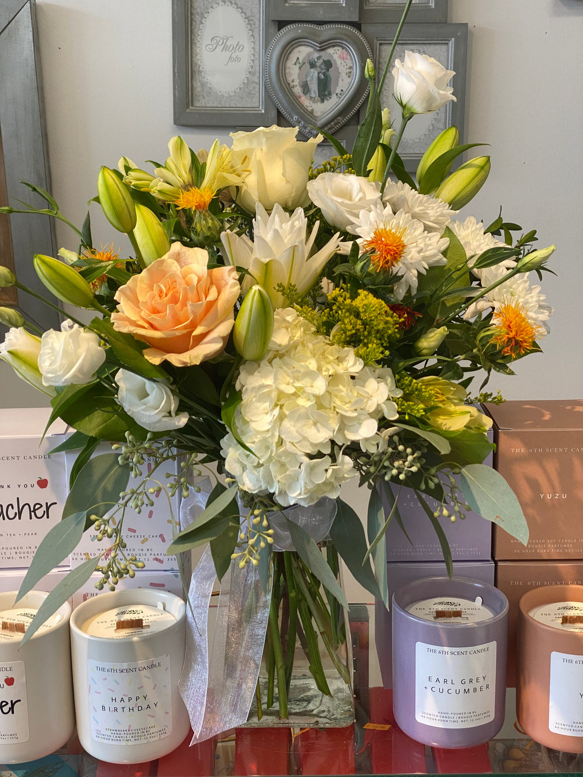 Vase arrangement No.83 (Photo shown is Medium size. Small $80, Medium $100, Large $120, Extravagant $140 CAD)