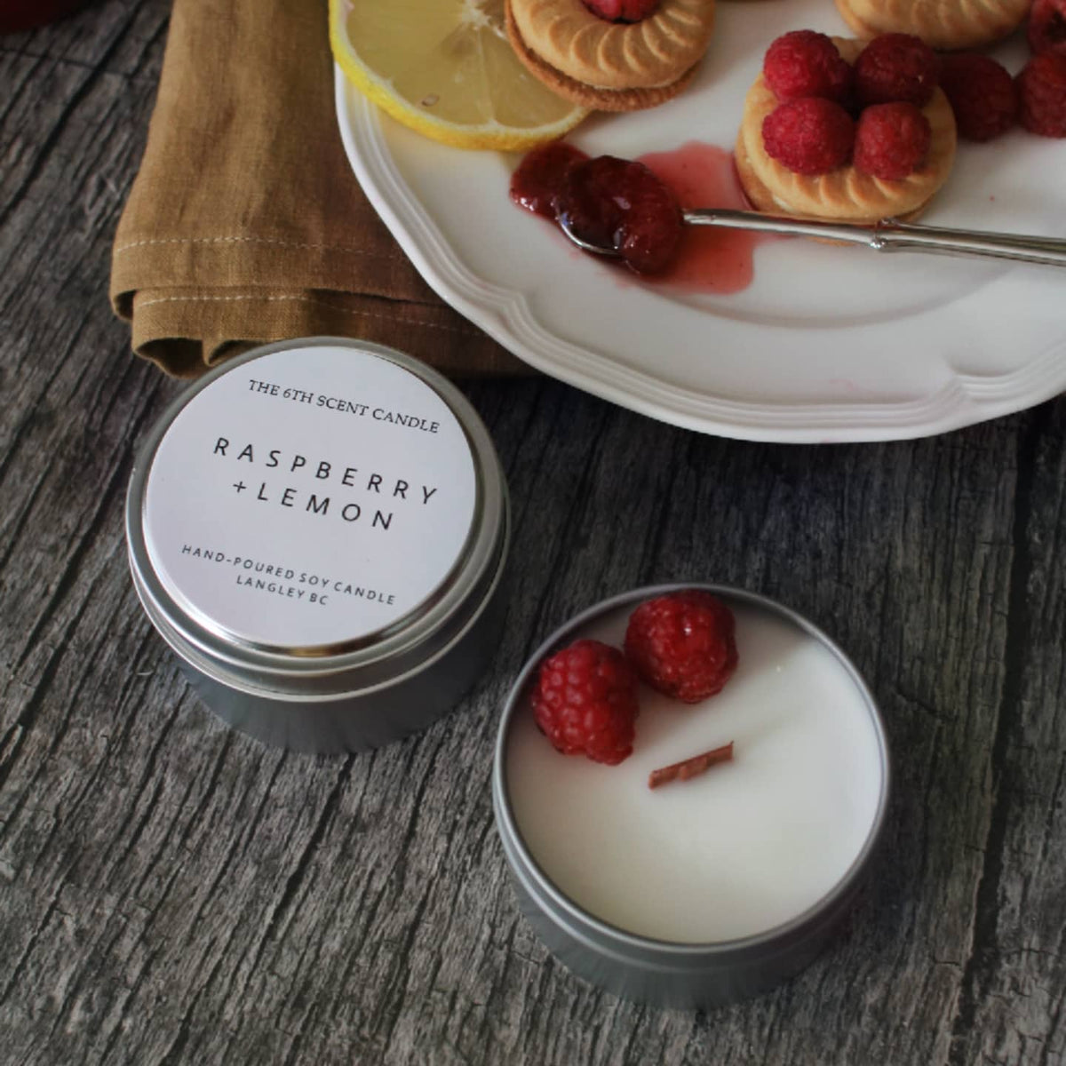 RASPBERRY + LEMON SOY CANDLE