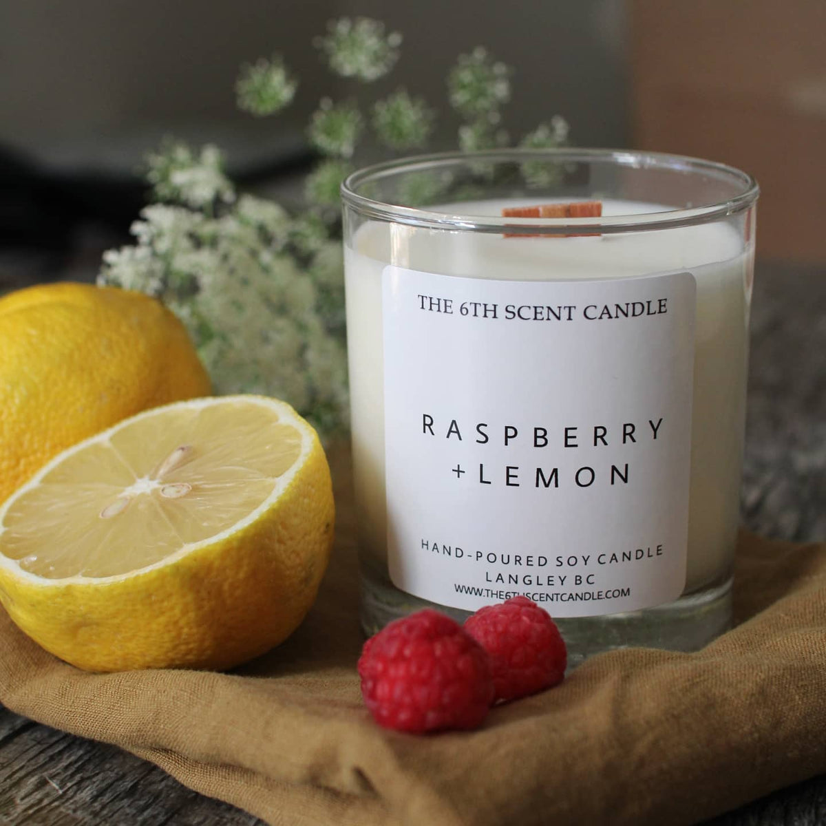 RASPBERRY + LEMON SOY CANDLE